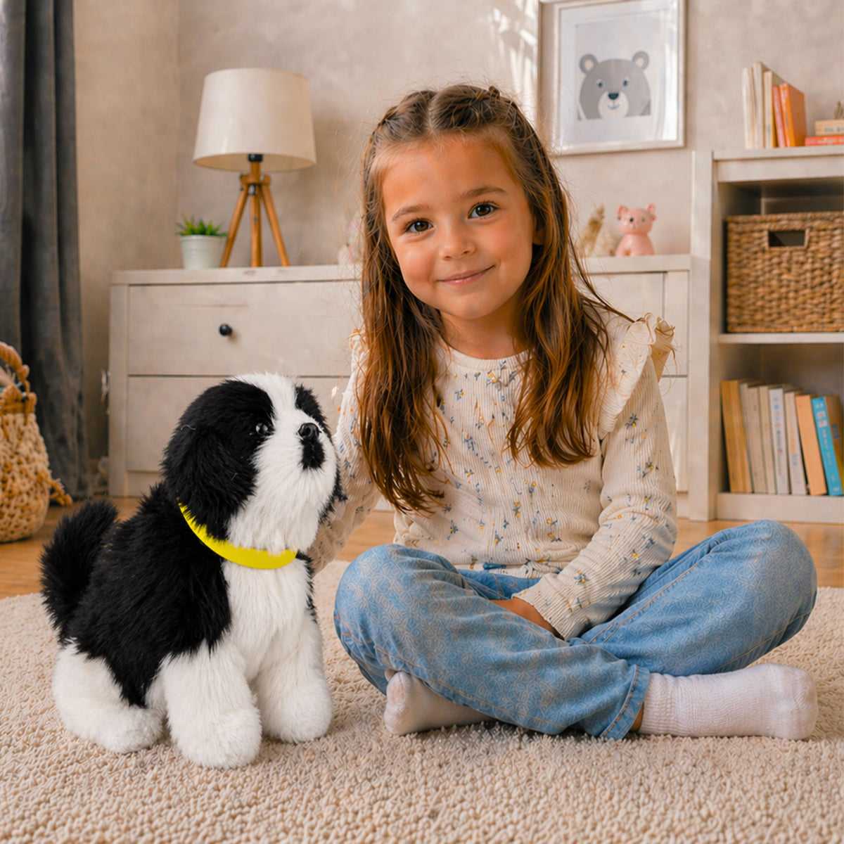 Interactive Plush Dog Soft Fur Border Collie Breed