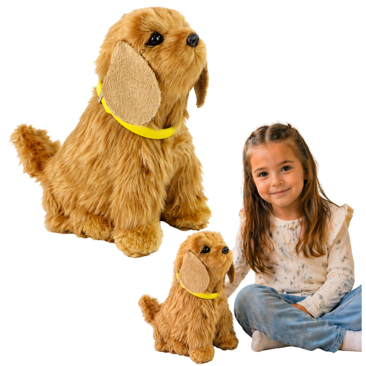 Interactive Plush Dog Soft Fur Cocker Spaniel Breed Stroke Its Head And Learn Its Functions