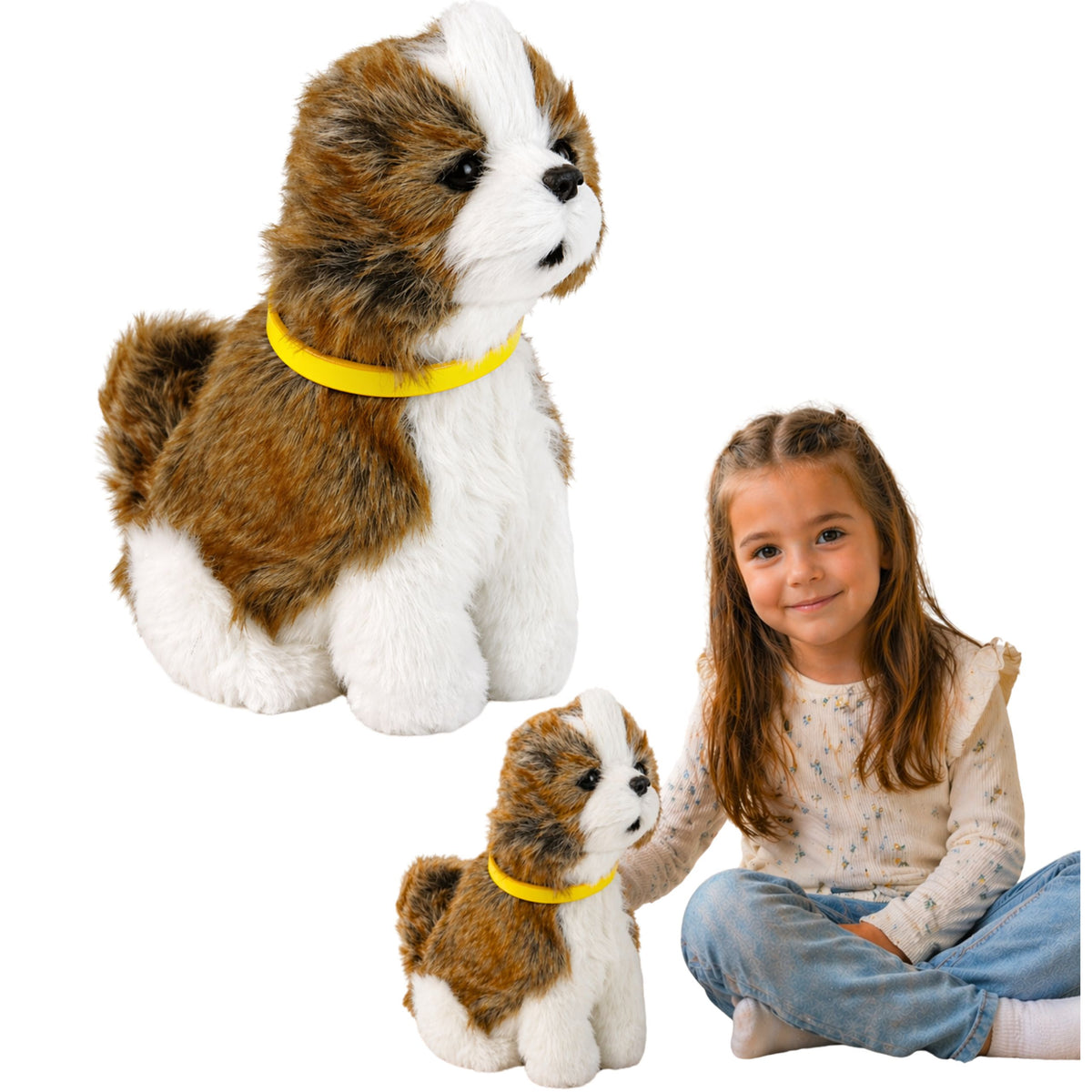 Interactive Plush Dog Soft Fur Shitzu Breed