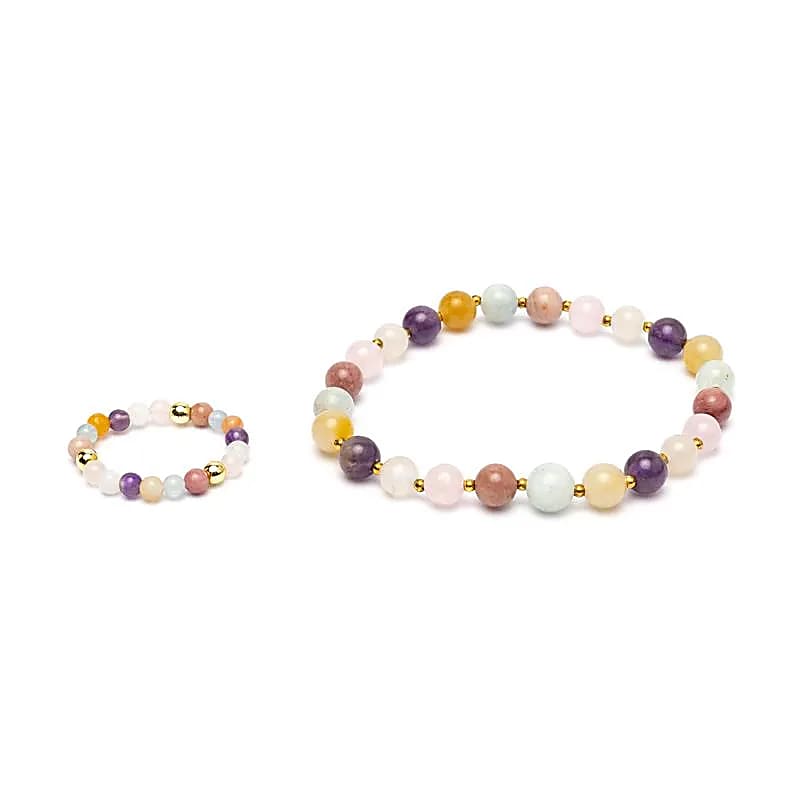 Socraigh Bracelet + Fáinne le Pastail Coirníní Órdhath - ±7 Cm Set As 2 ríomhaire