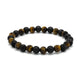 Bracciale Per Polso Largo Con Occhio Di Tigre E Pietra Lavica --confezione Da 2 Pz - 0,8 Cm