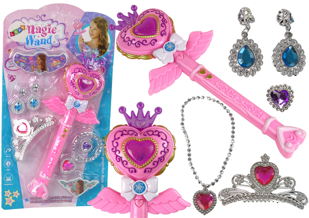Magical Fairy Tale Princesses Set Interactive Wand Light Sound Star Projector Function