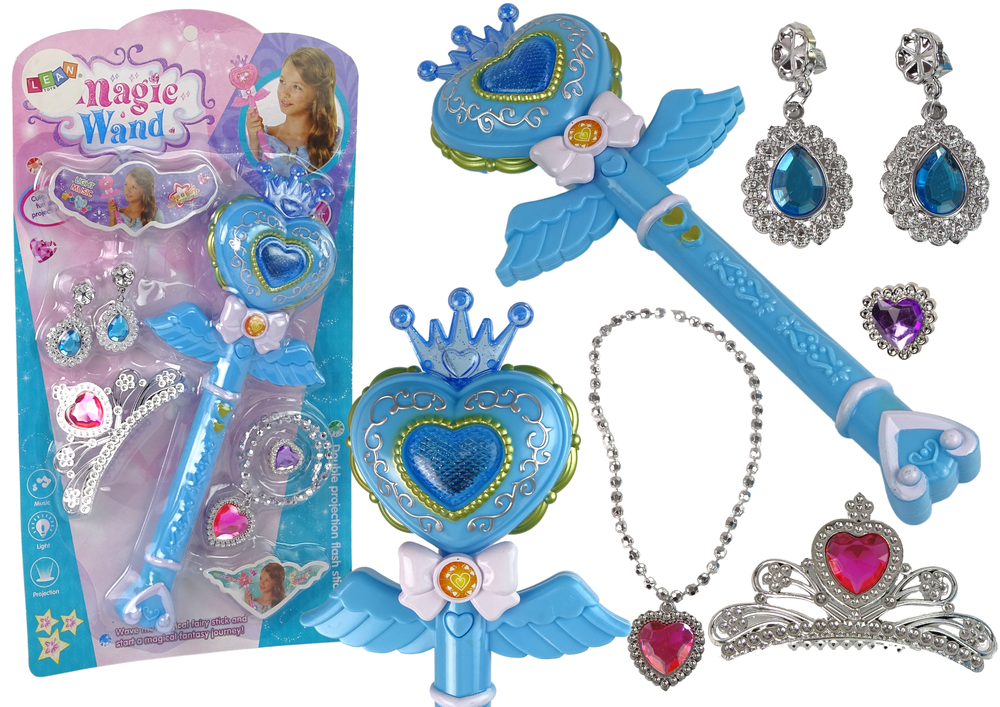 Magical Fairy Tale Princesses Set Interactive Wand Light Sound Star Projector Function