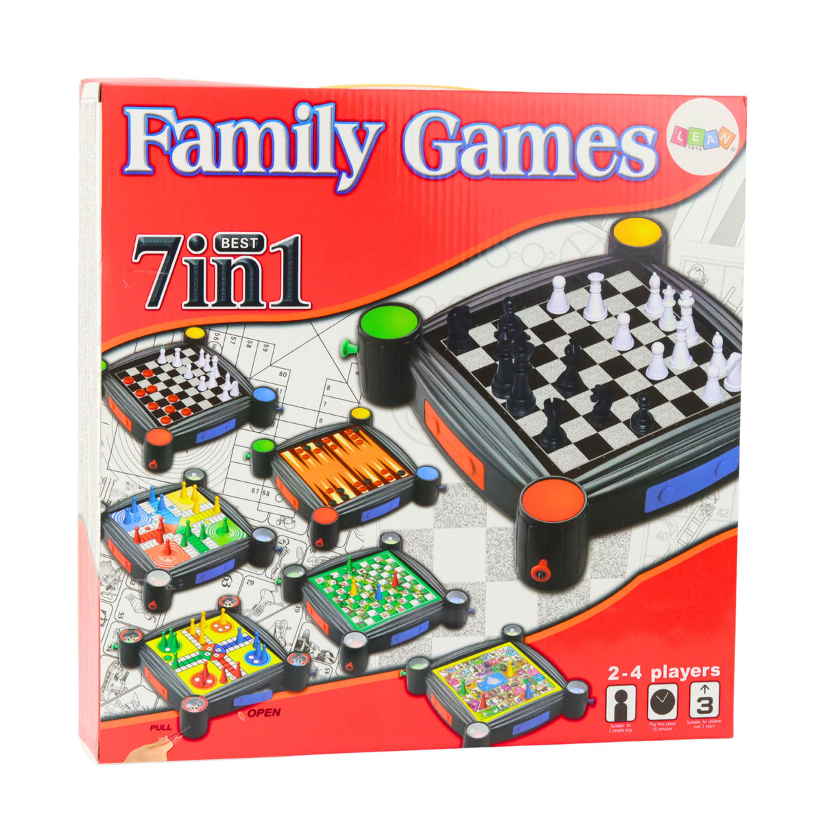 Games Set 7in1 Checkers Chinese Snakes And Ladders