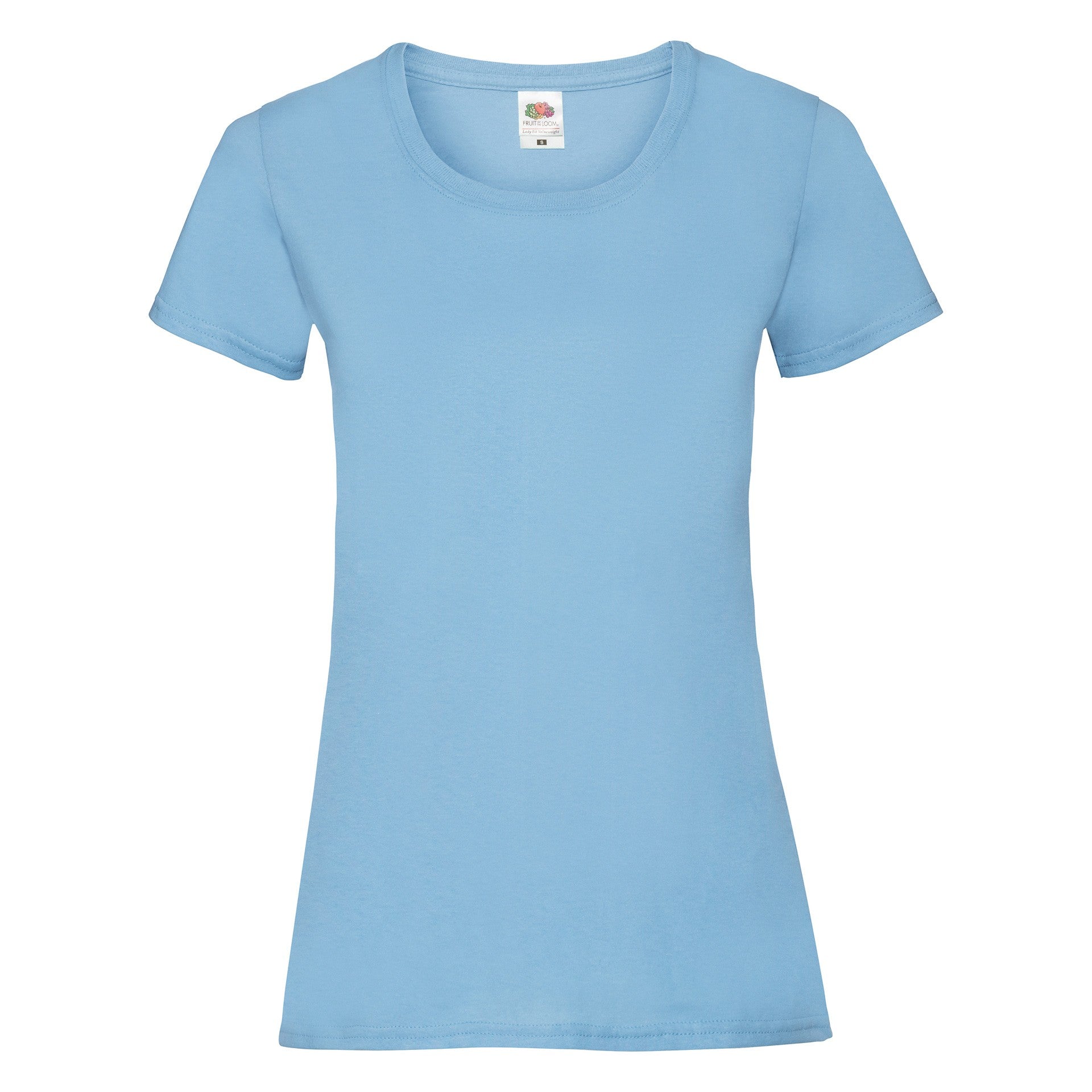 T-Shirt Fruit Of The Loom Valueweight Damen Azul Cielo