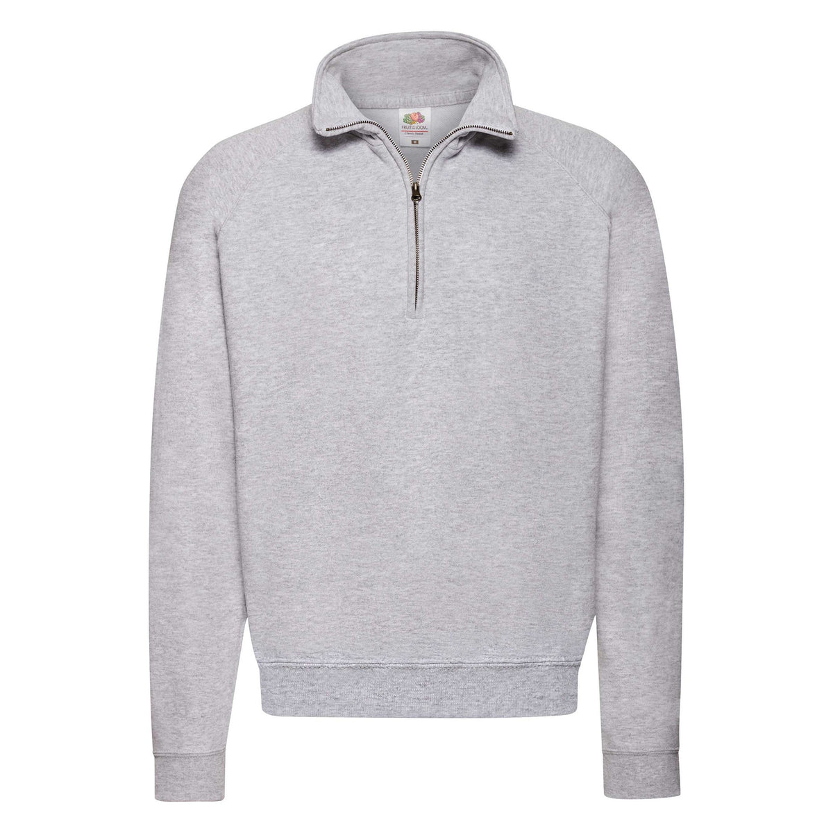 Sweatshirt Fruit Of The Loom Klassisk Zip Neck Vuxen Gris
