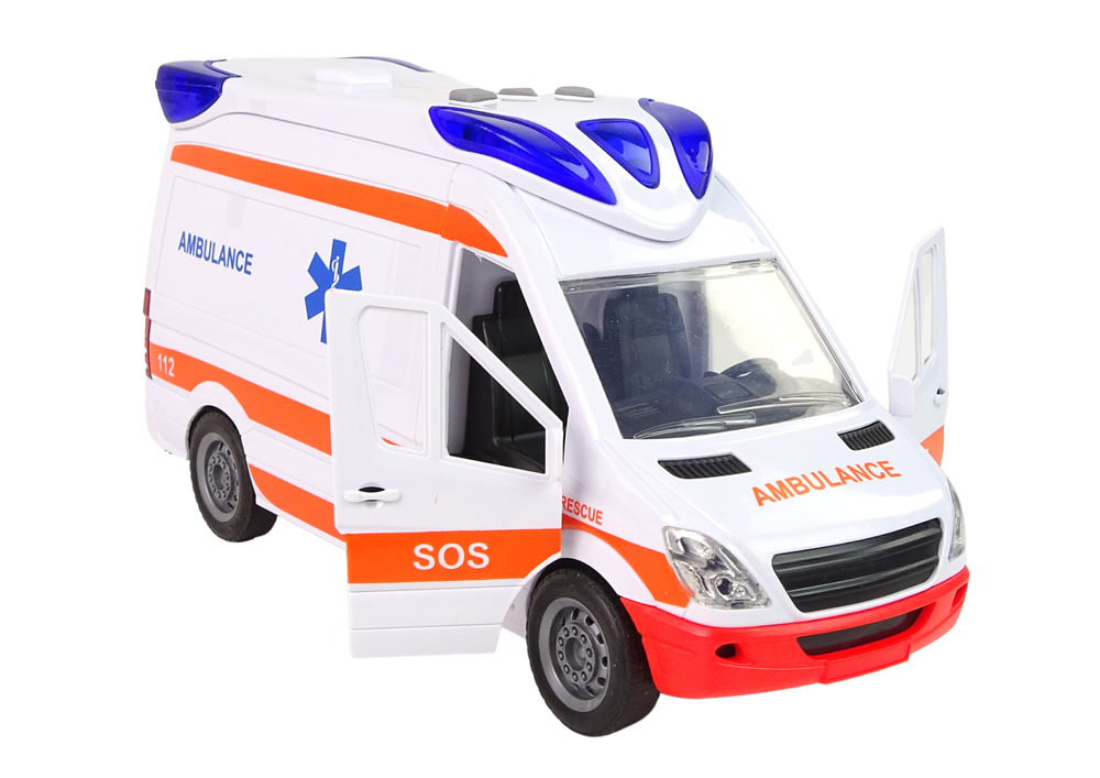 Interactive Ambulance + Stretcher Light And Sound Effects ! Opening Doors