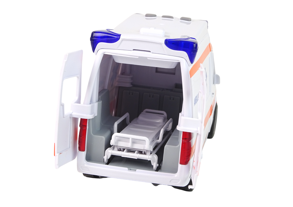 Interactive Ambulance + Stretcher Light And Sound Effects ! Opening Doors