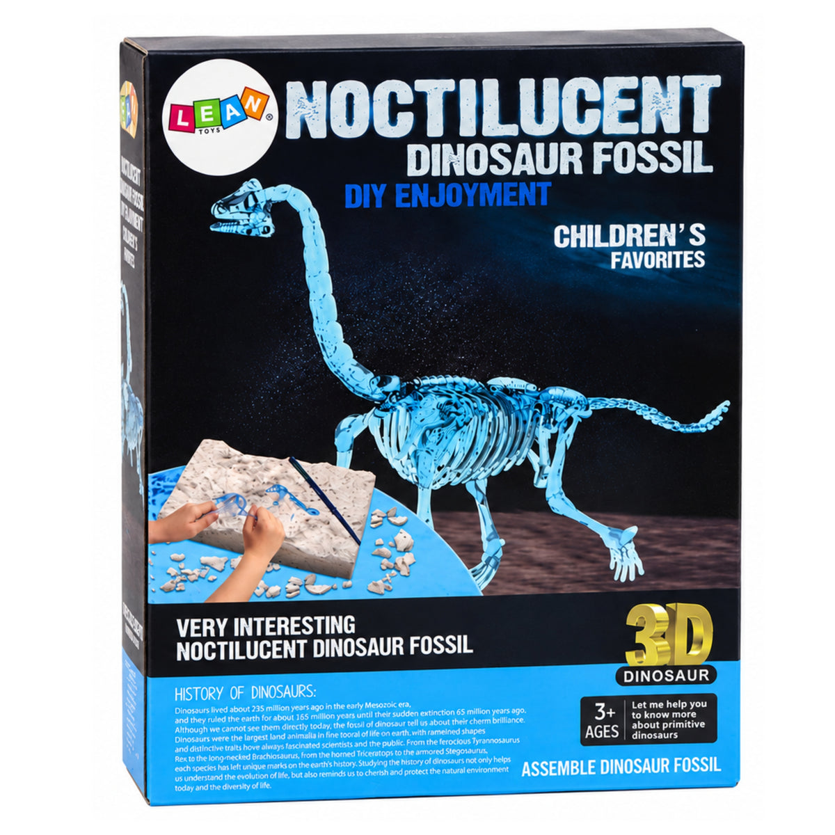 Régészeti ásatási készlet dinoszaurusz csontváz 3D Brachiosaurus hologram