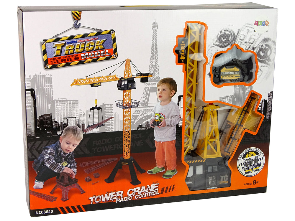 Construction Crane Controlled By R/c Remote Control 90 Cm High Eiffel Tower Construction