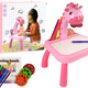 Dinosaur Table With Projector For Drawing + Accessories Colour Pink