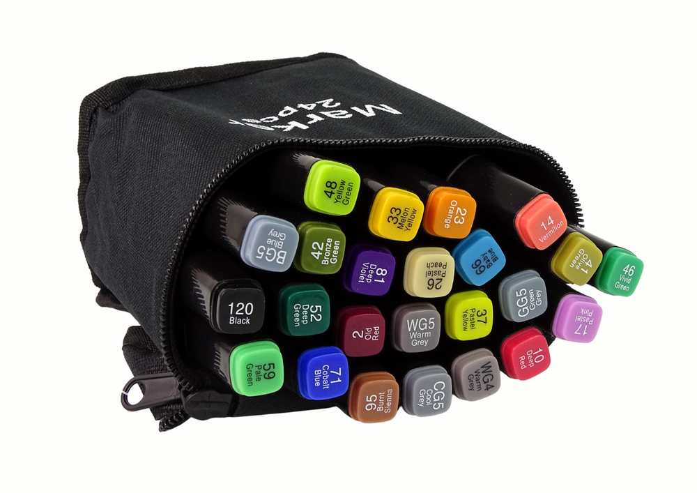 Set Of 24 Double-sided Alcohol Markers