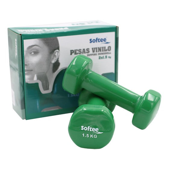 Set Mancuernas Vinilo Softee Verde 15 Kg