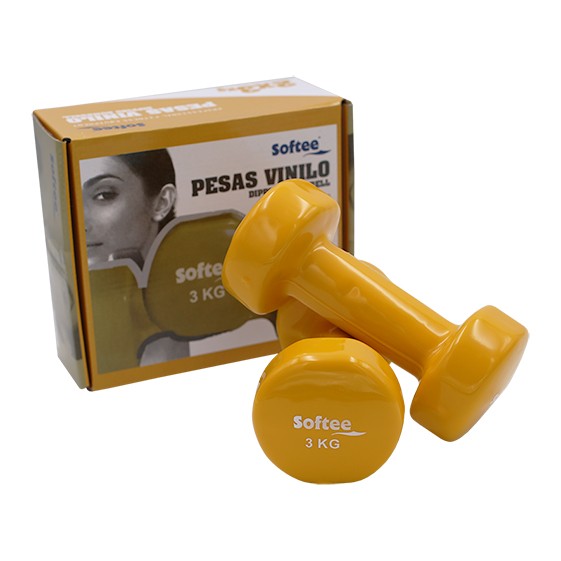 Vinyl Dumbbells Set Softee Amarillo 3 Kg