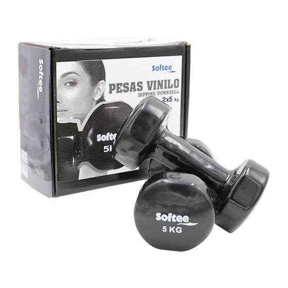 Vinyl Håndvægte Sæt Softee Sort 5 Kg