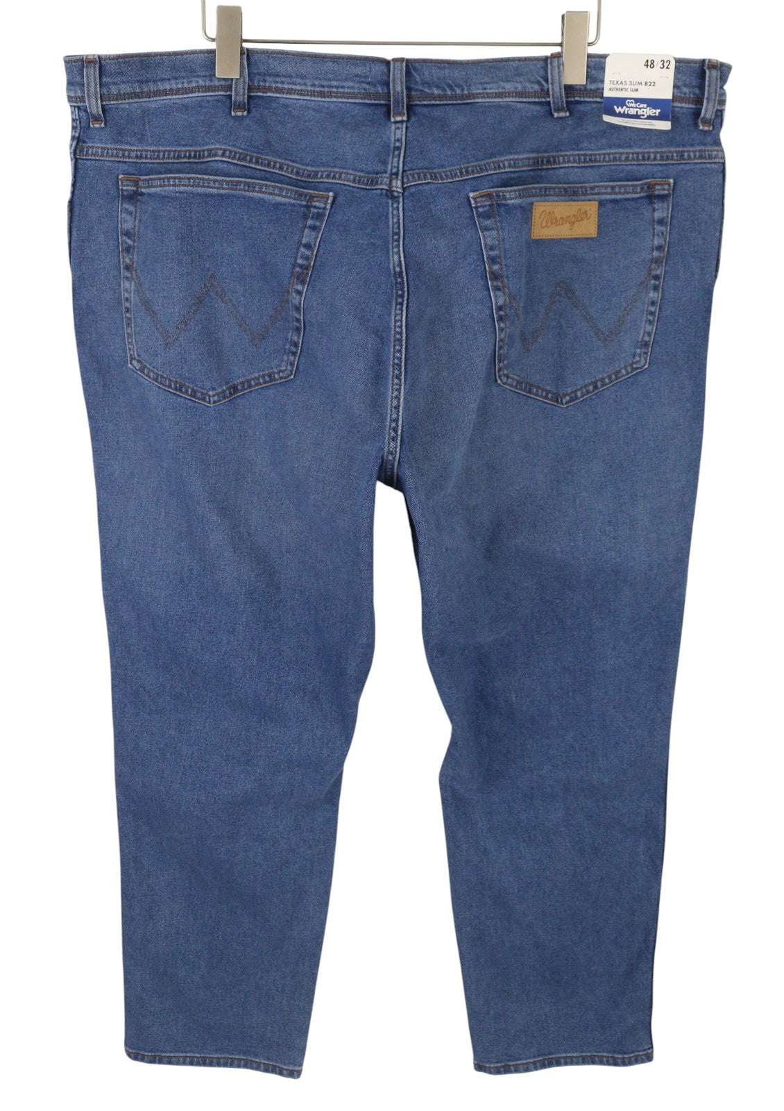 Wrangler Texas Slim 822 Men Jeansblue Whiskers Faded Zip Fly Denim