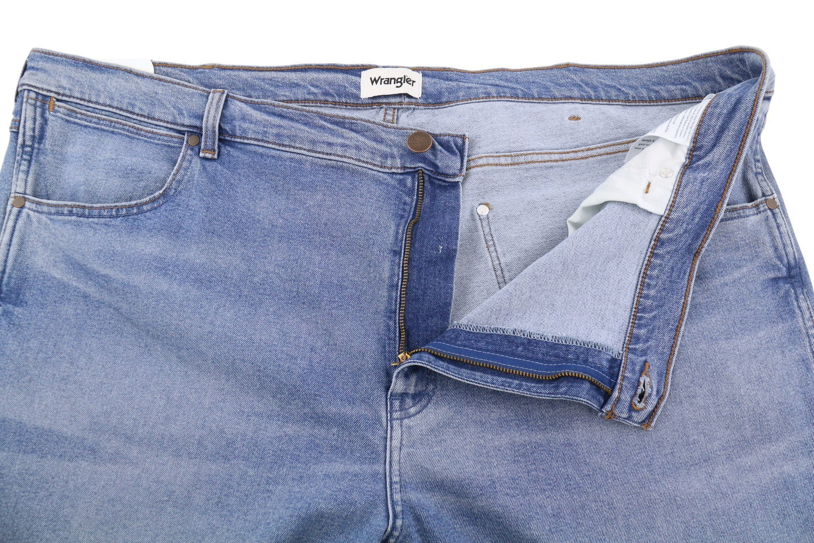 Wrangler Greensboro 803 Masculino Jeansblue Bigodes desbotados regulares retos