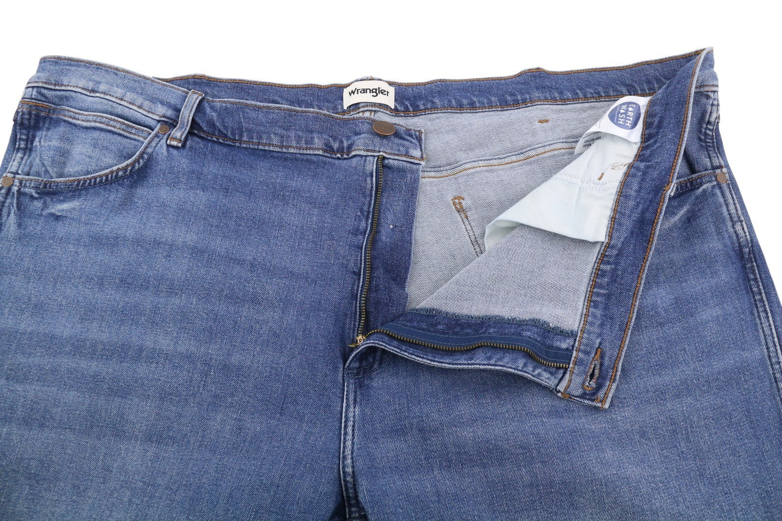 Wrangler Greensboro 803 Men Jeansblå Morrhår Blekt Vanlig Rak