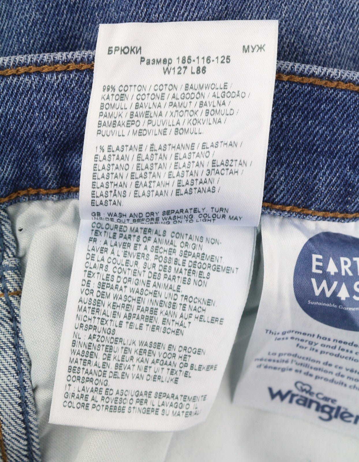 Wrangler Greensboro 803 Men Jeansblå Morrhår Blekt Vanlig Rak
