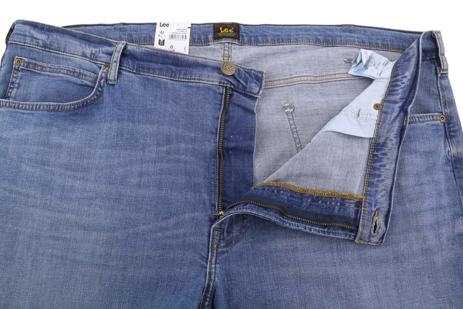 Lee Luke Men Jeansblue Whiskers Faded Slim Tapered Fit Denim