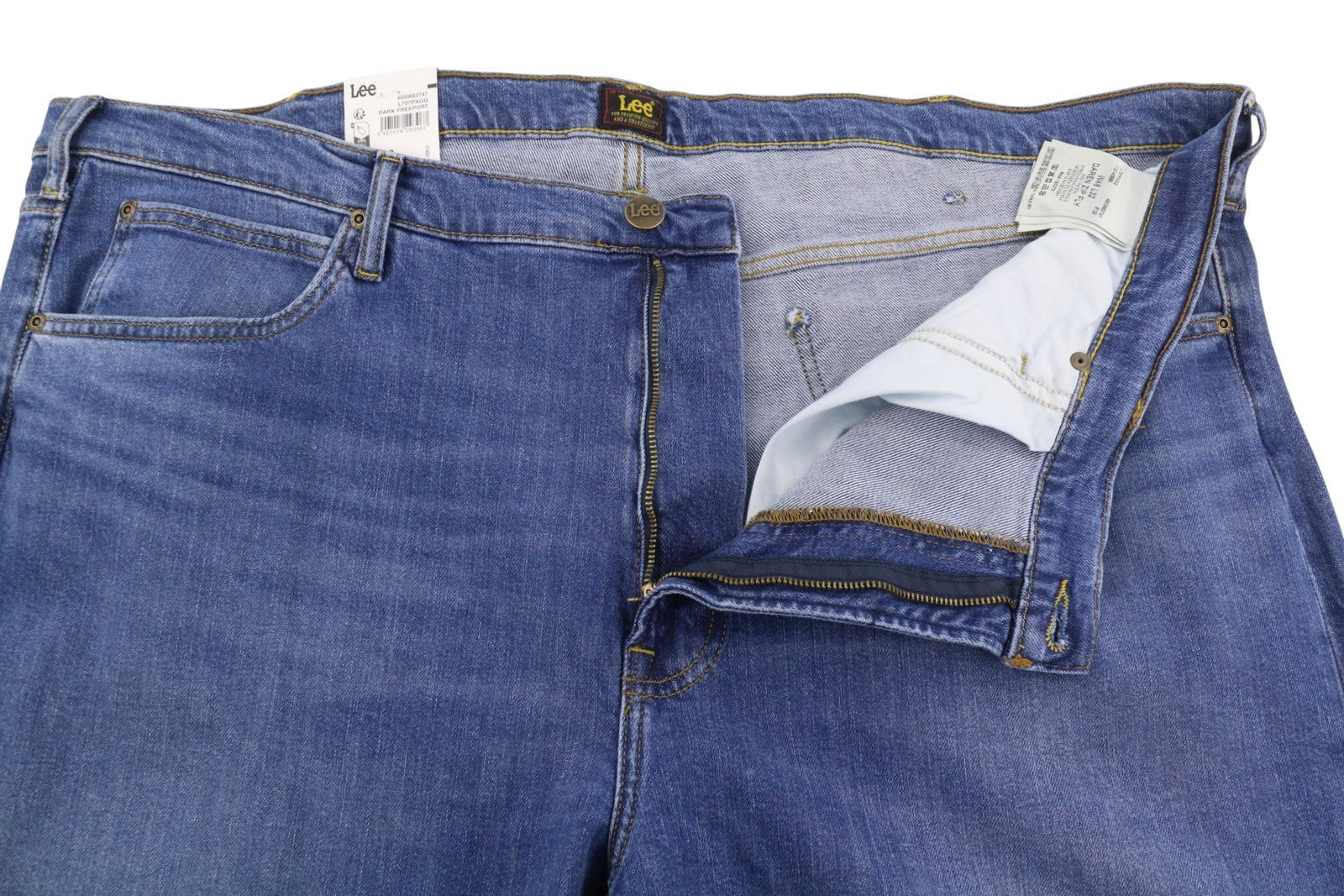 Lee Daren Zip Fly Mænd Jeansblå knurhår Falmet Regular Straight Zip