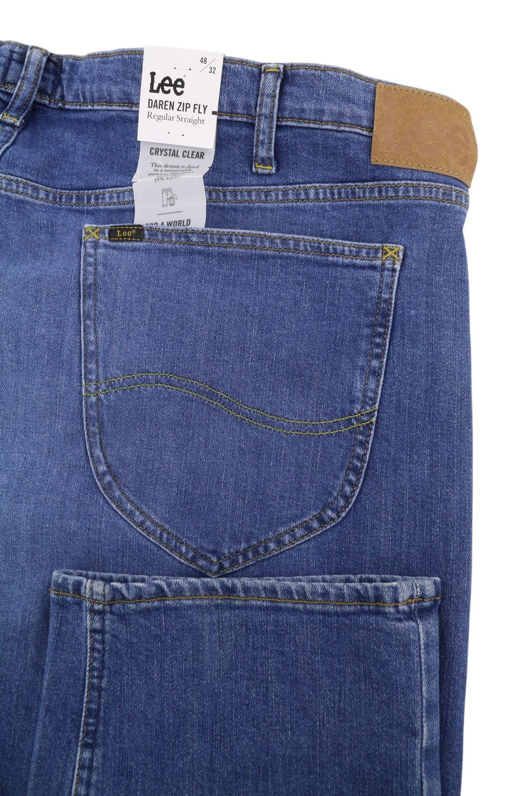 Lee Daren Zip Fly Mænd Jeansblå knurhår Falmet Regular Straight Zip