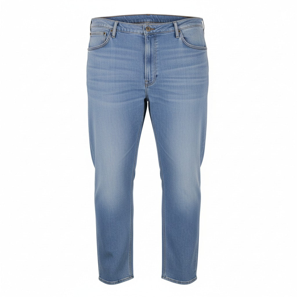 Lee Daren Zip Fly Mænd Jeansblå knurhår Faded Regular Straight Ben