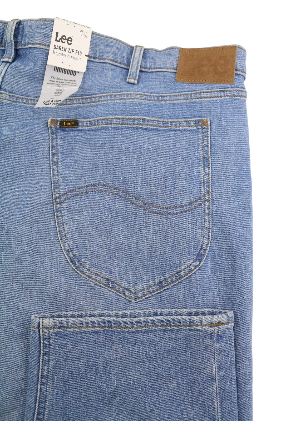 Lee Daren Zip Fly Masculino Jeans Azul Bigodes Desbotados Perna Reta Regular