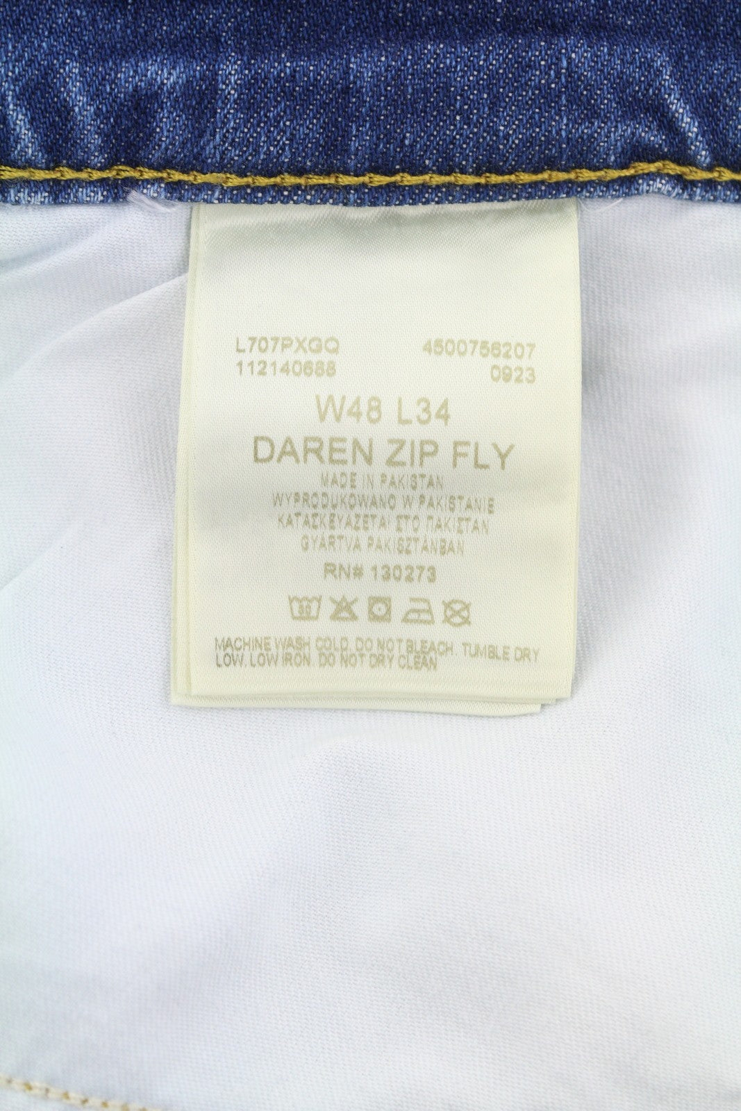 Lee Daren Zip Fly pánske džínsové modré fúzy vyblednuté pravidelný rovný strih