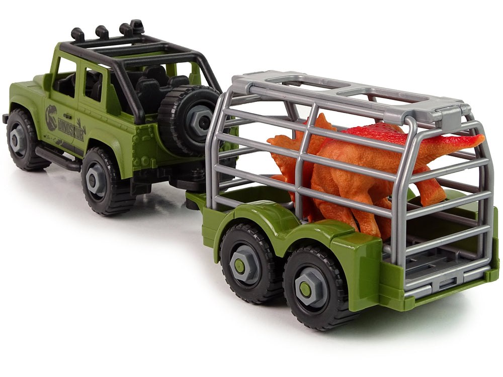 Voiture de transport de terrain de dinosaure vert bricolage