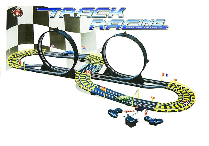 Car Track Racing Two Cars Loops Power Supply 565 Cm