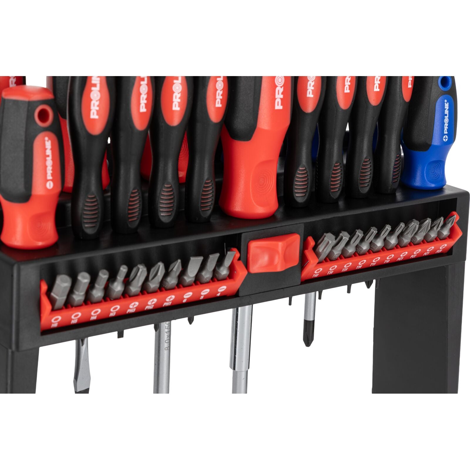 Set cacciaviti 37 pezzi Acciaio S2 Hrc 59±2 Punta magnetica Impugnatura ergonomica soft-touch Supporto Proline