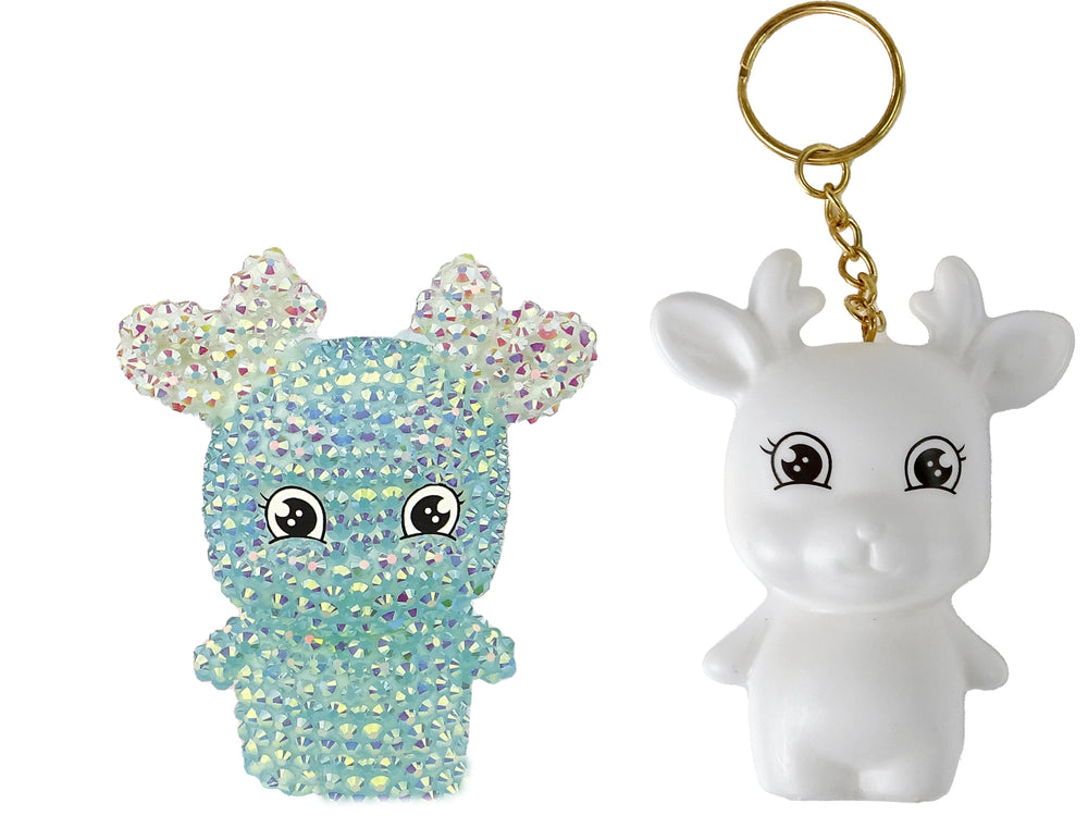 Diy Diamond Reindeer Diy Crystals 3d Keyring Set Blue