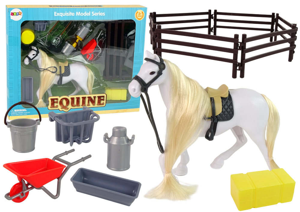 Figura de caballo peinando accesorios de granja de caballos