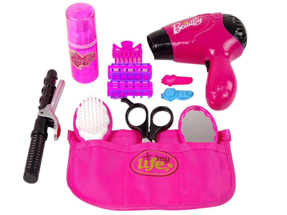 Beauty Hairdressing Set Hair Dryer Curling Iron Pink