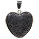 Pendant Lava Stone Heart --set Of 2 Pcs - 3 Cm