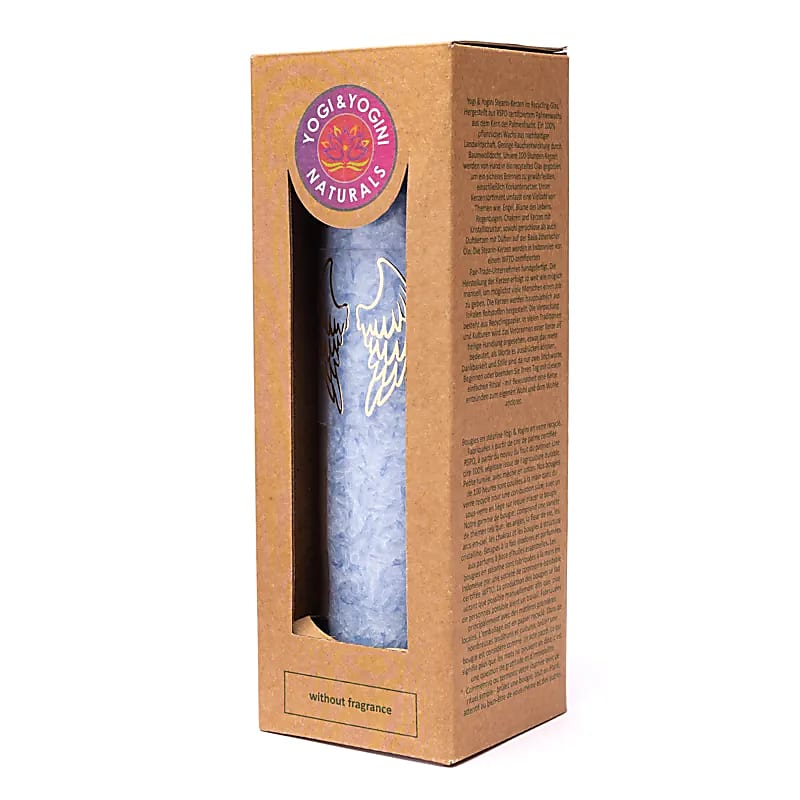 Candle Stearin Angel Wings Light Blue Unscented - 21x6.5 Cm