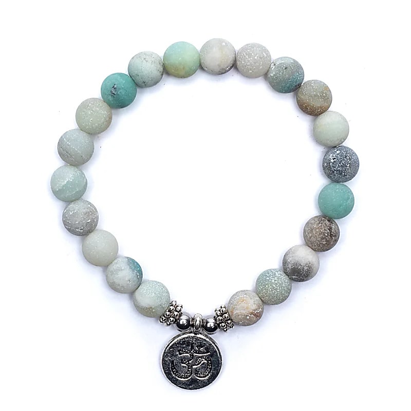 Mala/Armband Amazon Stone Elastic mit Ohm – Packung mit 2 Stück – 0,8 cm