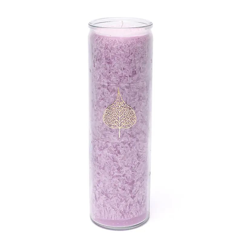 Coinnle Stearin Bodhi Leaf Lilac gan boladh - 21x6.5 Cm
