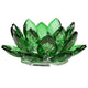 Lotus Candle Holder Crystal Green - 4.5x11 Cm