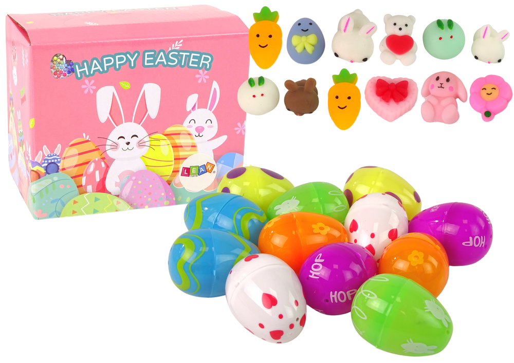 Easter Eggs Squishy Rabbit Toy Pack 12 Pieces