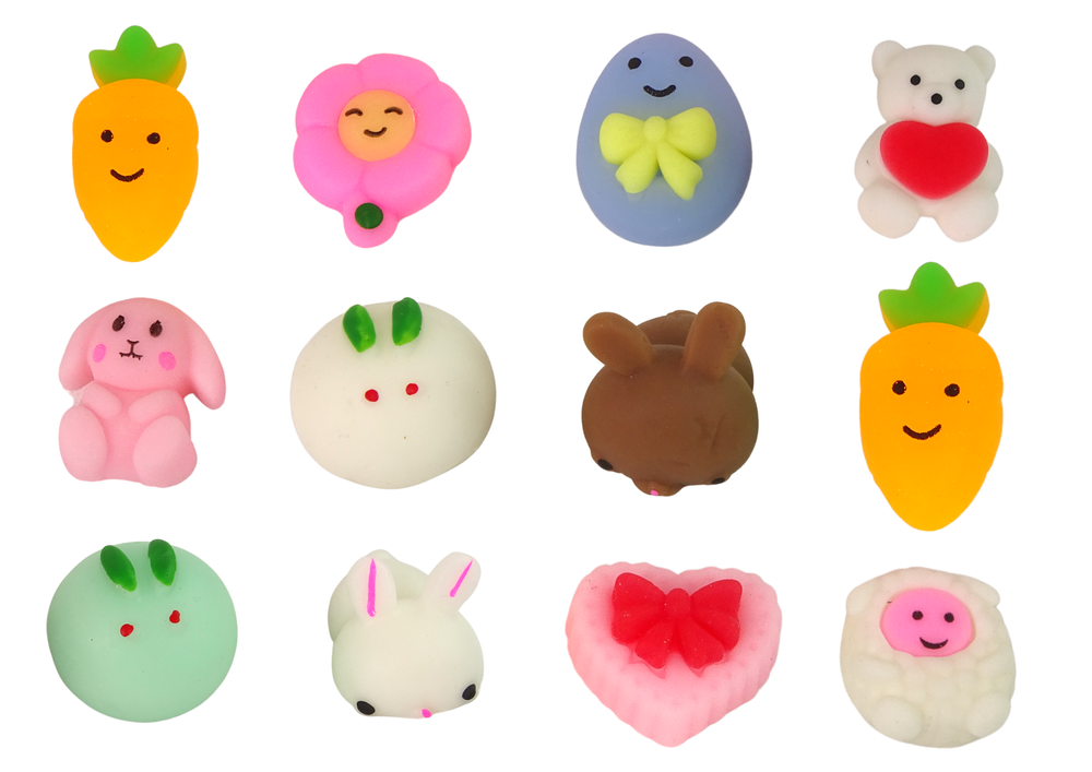 Easter Eggs Squishy Rabbit Toy Pack 12 Pieces