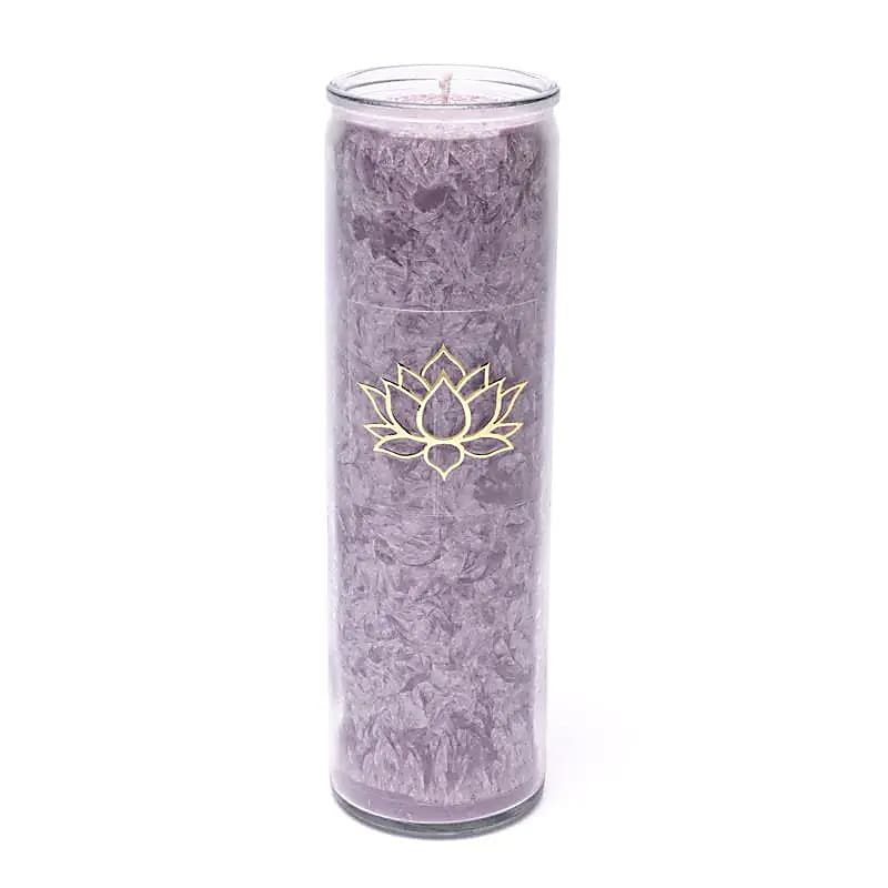 Coinneal Stearin Lotus Violet gan boladh - 21x6.5 Cm