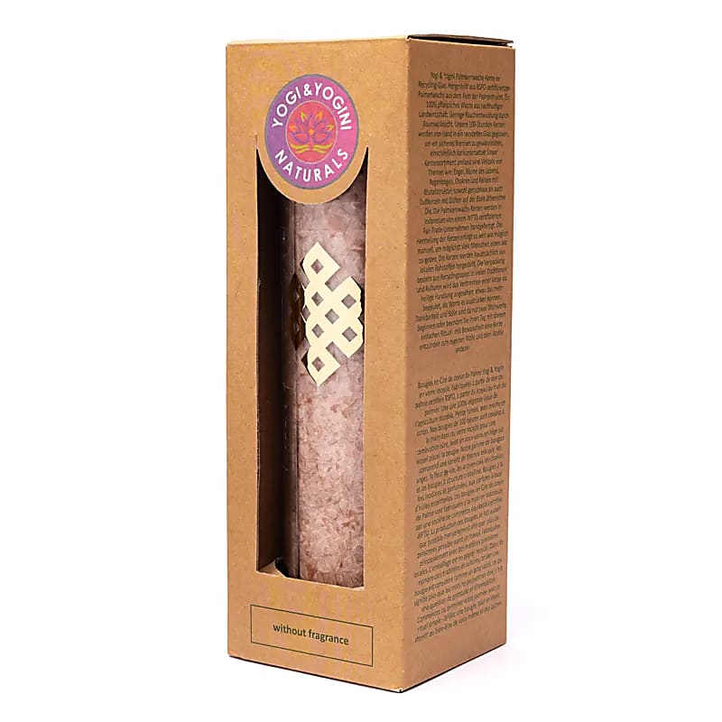 Kaars Stearine Eindeloze Knoop Lichtbruin Ongeparfumeerd - 21x6,5 Cm