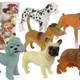 Uppsättning av 6 hundfigurer Hundrasfigurer