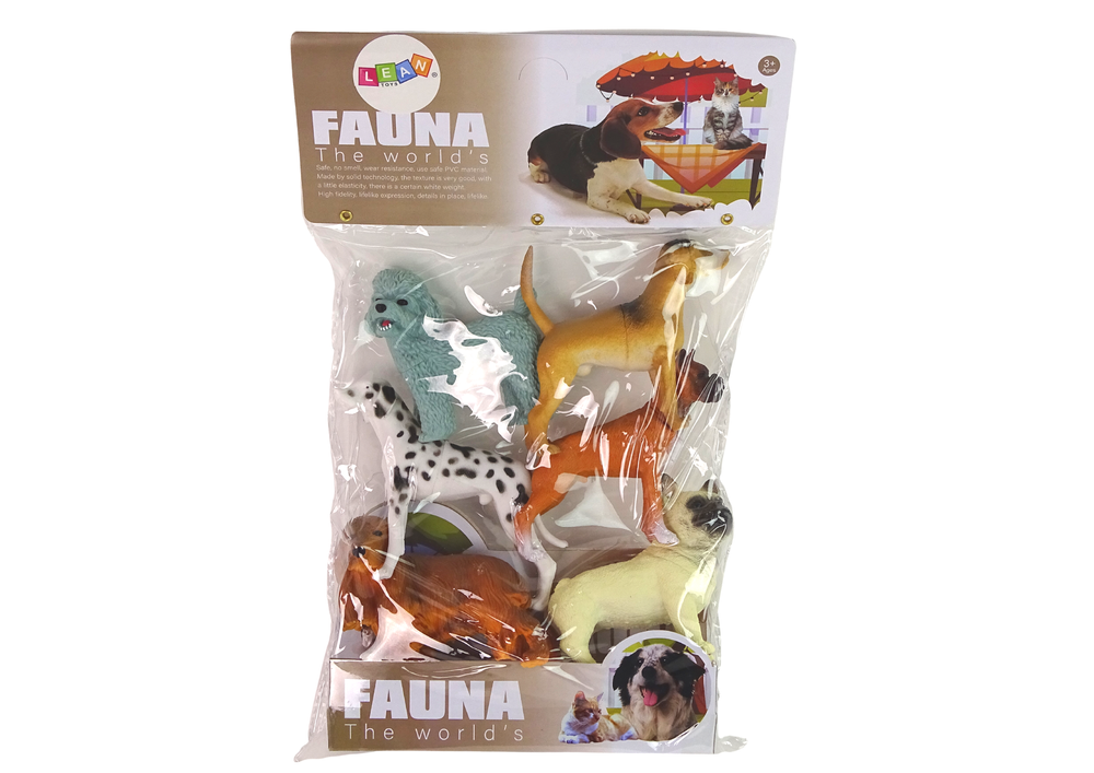 Uppsättning av 6 hundfigurer Hundrasfigurer