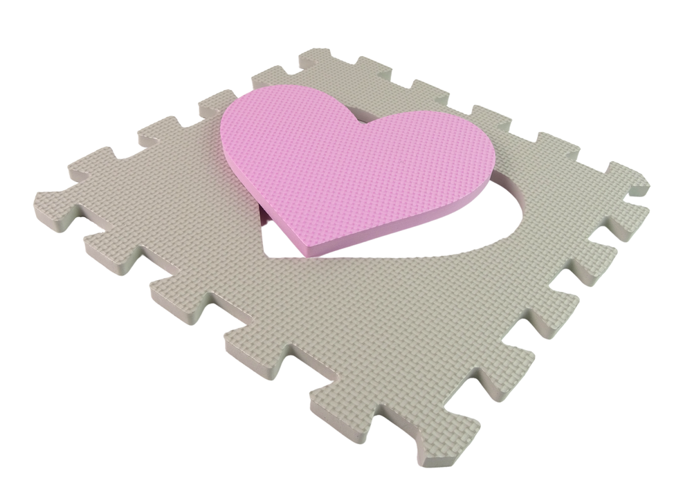 Eva Foam Educational Mat Puzzle For Babies Gray And Pink 25 Pcs.