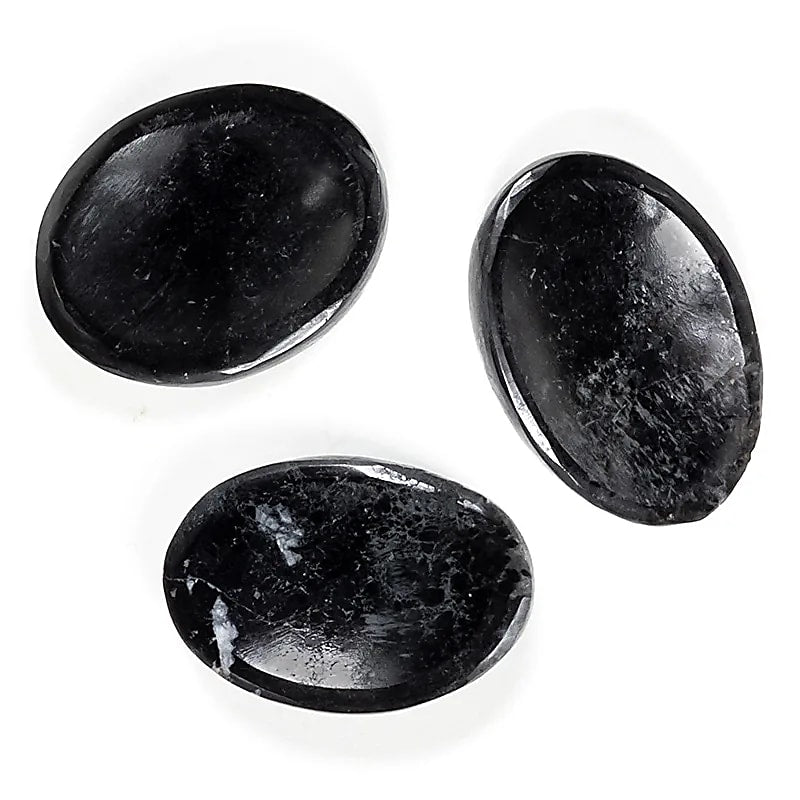 Worry Stones Černý turmalín --balení 3 ks - 3,5-4,5 cm
