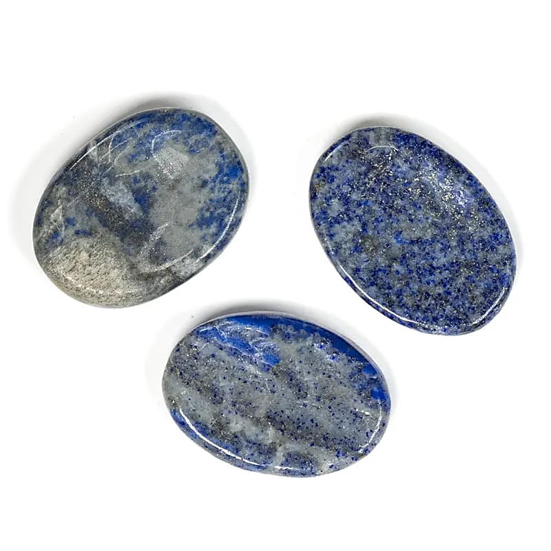 Worry Stones Lapis Lazuli --package Of 3 Pcs - 3.5-4.5 Cm