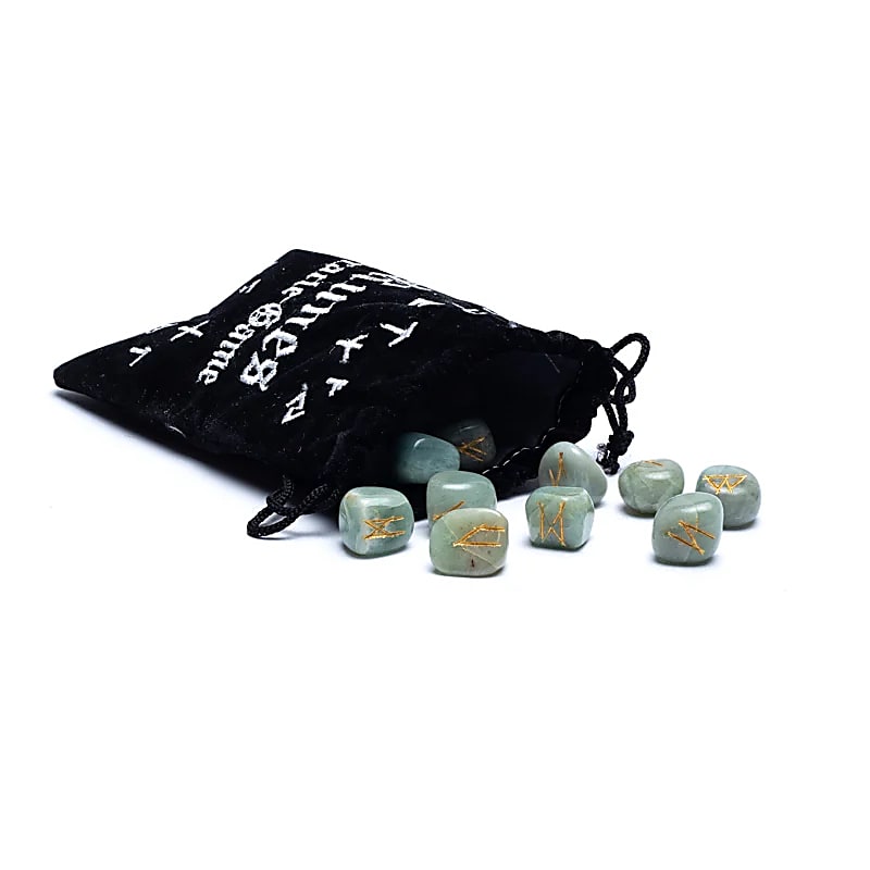 Sada Aquamarine Rune Oracle v sametové tašce - 262 G